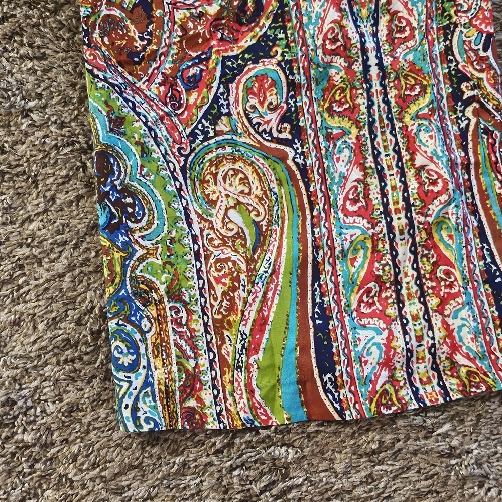 Cynthia Rowley Wide Leg Paisley Print Cropped pants Multicolor Size S - Picture 2 of 6
